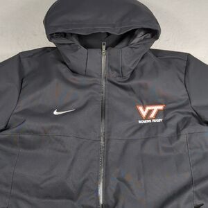 Nike Black Hooded Jacket with Orange VT Women’s Rugby Logo